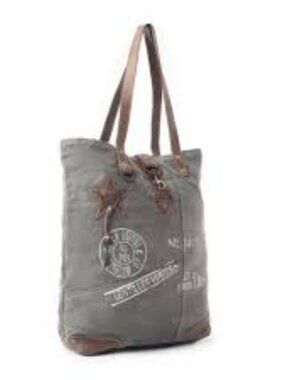 Myra Bags  Times Wheel Tote Bag S-4796, Canvas/Leather  NEW With  Tags
